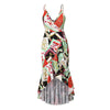 Women Sexy Long Dresses Summer Asymmetrical Cut Out Spaghetti Strap Floral Print V-neck Bohemian Maxi Dress Boho Beach Dress XXL