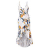 Women Sexy Long Dresses Summer Asymmetrical Cut Out Spaghetti Strap Floral Print V-neck Bohemian Maxi Dress Boho Beach Dress XXL