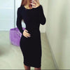 Women Sexy Night Club Dresses Bodycon Warm Solid Color Dresses Tight Buttocks Dress Size Clothes