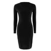 Women Sexy Night Club Dresses Bodycon Warm Solid Color Dresses Tight Buttocks Dress Size Clothes