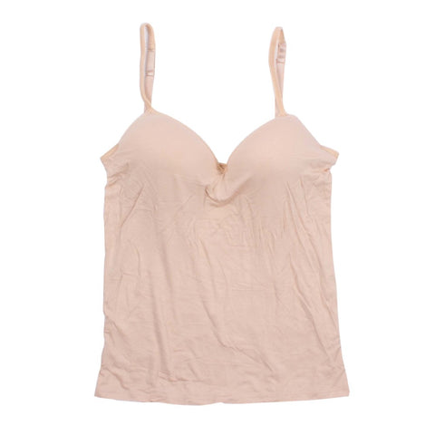 Women Sexy Padded Bra Tops Modal Adjustable Strap V Neck Camisole Straps Push Up Bra Vest Tank