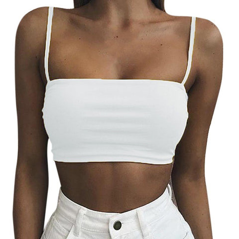 Women Sexy Solid Crop Top Red Summer Fashion Tank Top Bustier Bra Vest Crop Top Singlet 2022 New