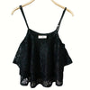 Women Sexy Spaghetti Strap Ruffle Hem 2 Layers Crop Tops Female Crew Neck Casual Camis Tank Vest Blusa