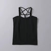 Women Sexy Tanks Camis Star Shape Cross Straps Short Tops Tees Black