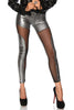 Women Sexy black gold silver shiny Metallic Leggings Girl DISCO Punk Rock Mesh Leggins fashion PatchWork ankle pants