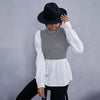 Women Shirt Spring Houndstooth Shirt Casual Stitching Tops  Female Long Sleeve Plaid Shirt Chic Office Ladies Blouses