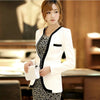 Women Short Blazer Black White Color Block Long-sleeve Short Jacket Outerwear Small Coat EBA093