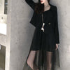 Women Short Blazers Long Sleeve Black Single Button Botched Elegant Ladies Korean Style Brand Ulzzang Autumn Outwear
