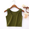 Women Short Crop Tops 2022 New Fashion Sleeveless U Crop Tops Solid Colors Fitness Tank Tops Female Casual Vest Tube Tops 833115