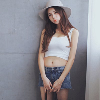 Women Short Crop Tops 2022 New Fashion Sleeveless U Crop Tops Solid Colors Fitness Tank Tops Female Casual Vest Tube Tops 833115