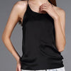 Women Silk Satin Fabric Tops Summer Sexy Y-style Harness Vest Camisole Tops