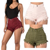 Women Skinny Denim Jeans Womens Punk Mini Stretch Shorts Jeans Girls Sexy Summer Casual Slim Tassel Worn High Weist Pants Jeans