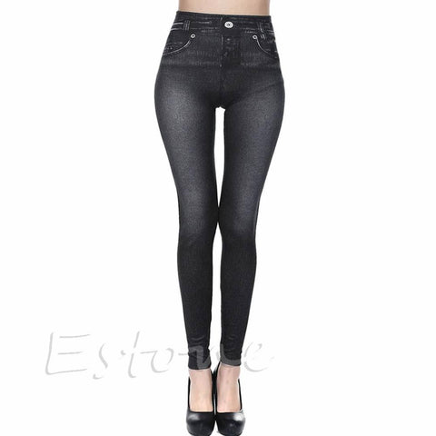 Women Skinny Pants Jeggings Stretchy Slim Leggings Jeans Pencil Trousers