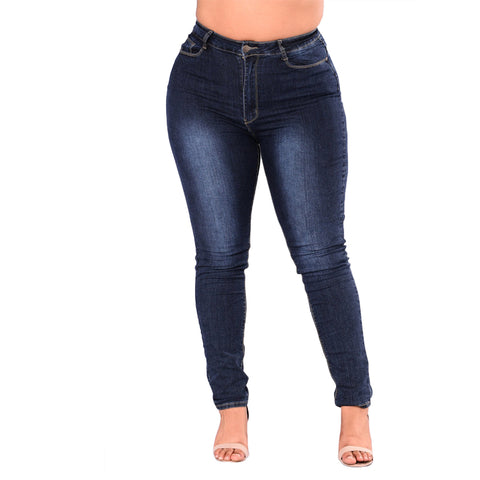 Women Skinny Slim Pencil Bas Jeans Female Big High Waist Pants Lady Plus Size 2XL-7XL Bottom Causal Elasticity Denim Clothing