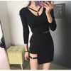 Women Skirt Cool Harajuku Punk Gothic Summer Mini  Skirt Circle Hollow Out Irregular Sexy Skirt