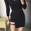 Women Skirt Cool Harajuku Punk Gothic Summer Mini  Skirt Circle Hollow Out Irregular Sexy Skirt