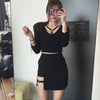 Women Skirt Cool Skirt Harajuku Punk Gothic Summer Mini  Skirt Circle Hollow Out Irregular Sexy Skirt