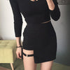 Women Skirt Cool Skirt Harajuku Punk Gothic Summer Mini  Skirt Circle Hollow Out Irregular Sexy Skirt