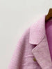Women Skirt Suits 2023 Autumn Pink One-button Suit Collar Four-pocket Solid Color Blazer + Skirt