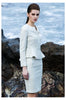 Women Skirt Suits Elegant OL Office Lady  Ruffle Blazer Long Sleeve Pencil Skirt Bodycon Formal Work 2 Piece Set Female