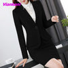 Women Skirt Suits Elegant Slim Full Sleeve Work Ruffle Blazer+Skirt 2 Pieces Sets Office Ladies Skirt Suits