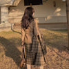 Women Skirt Suits Office Lady Two Piece Sets Formal Business Clothes Autumn Winter Retro Plaid Blazer Jacket Midi Pencil Skirts