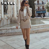 Women Skirt Suits Sets Elegant Stylish Cropped Blazer Split Mini Skirts Female Chic Jacket & Dress 2 Piece Sets Za 2023 Fashion