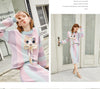 Women Skirt Sweater Sets Winter Long Sleeve Stripped Sequins Applique Skirt Knitted Suit 2pcs Knitted Sweater Sets NS972
