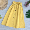 Women Skirts 2023 High Waist Skirt Women Spring Summer Midi Skirts Womens Elastic Waist A Line Ladies Skirts With Belt