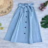 Women Skirts 2023 High Waist Skirt Women Spring Summer Midi Skirts Womens Elastic Waist A Line Ladies Skirts With Belt