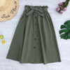 Women Skirts 2023 High Waist Skirt Women Spring Summer Midi Skirts Womens Elastic Waist A Line Ladies Skirts With Belt