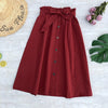 Women Skirts 2023 High Waist Skirt Women Spring Summer Midi Skirts Womens Elastic Waist A Line Ladies Skirts With Belt
