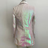 Women Sleeve Sequin Blazer Runway Designer Double Breasted Blazers Elegant Notched Collar Long Jacket Blaser Femme