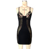 Women Sleeveless Bodycon Sexy Dress Club Short Mini Dress Lace V Neck See Through Nightdress Black White Femme Les robe