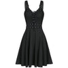 Women Sleeveless Gothic Dress Camisole Mini Dress Plus Size black Strap Dress Cool Solid Irregular Hem streetwear Vestidos#35