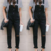 Women Sleeveless Holes Destroyed Baggy Denim Bib Jumpsuit Romper Button Full Length Dungaree Pencil Jeans Overall Jumpsuit Pant