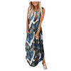 Women Sleeveless Pocket Casual Floral Printing Beach Long Maxi Loose Dress Dresses For Women 2022 Повседневные Платья
