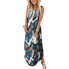 Women Sleeveless Pocket Casual Floral Printing Beach Long Maxi Loose Dress Dresses For Women 2022 Повседневные Платья
