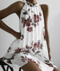 Women Sleeveless Summer Boho Printed Beach Casual Loose Mini Shirt Beach Dress