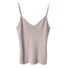 Women Sleeveless Tank Tops Sexy Female V-Neck Knitted Camisole Club Girls Spaghetti Metal Strap Camis Thin Shiny Glitter Bling D