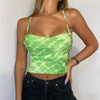 Women Sleeveless Tie Dye Top Backless Bandaged Sexy Crop Tops Summer Streetwear Outfits Camis Polyester Fiber camisetas Tops