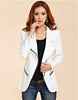 Women Slim Blazer Feminino Coat Casual Jacket small zipper suit jacket female Long-Sleeve Blazer Black patchwork Women Blazer