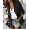 Women Solid Colors Double Breasted Simple Blazer Classic Casual Office Blazer Spring Autumn Street Commute Long Sleeve Jacket