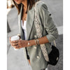 Women Solid Colors Double Breasted Simple Blazer Classic Casual Office Blazer Spring Autumn Street Commute Long Sleeve Jacket