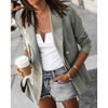 Women Solid Colors Double Breasted Simple Blazer Classic Casual Office Blazer Spring Autumn Street Commute Long Sleeve Jacket