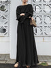 Women Solid Long Sleeve Robe Longue ZANZEA Spring Retro A Line Vestido French Elegant Swing Kaftan 2023 Party Maxi Dress
