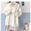 Women Solid Oversize Loose Cardigan Student Kawaii Sweaters Preppy JK School Girl Cute Knitwear All-match Soft Basic Outwear