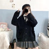 Women Solid Oversize Loose Cardigan Student Kawaii Sweaters Preppy JK School Girl Cute Knitwear All-match Soft Basic Outwear