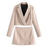 Women Solid Spring 2 Piece Set Blazer,High Waist Skirt Office Lady Jacket Skirt Suits Sold Separately Women's Costumes