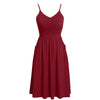 Women Solid Summer Dress Female Seaside Sling Sleeveless V-Neck Midi Dress Ladies High waist plus size black dress vestidos